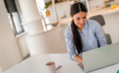 Successful positive caucasian business woman, executive, recruitment, product manager work from home